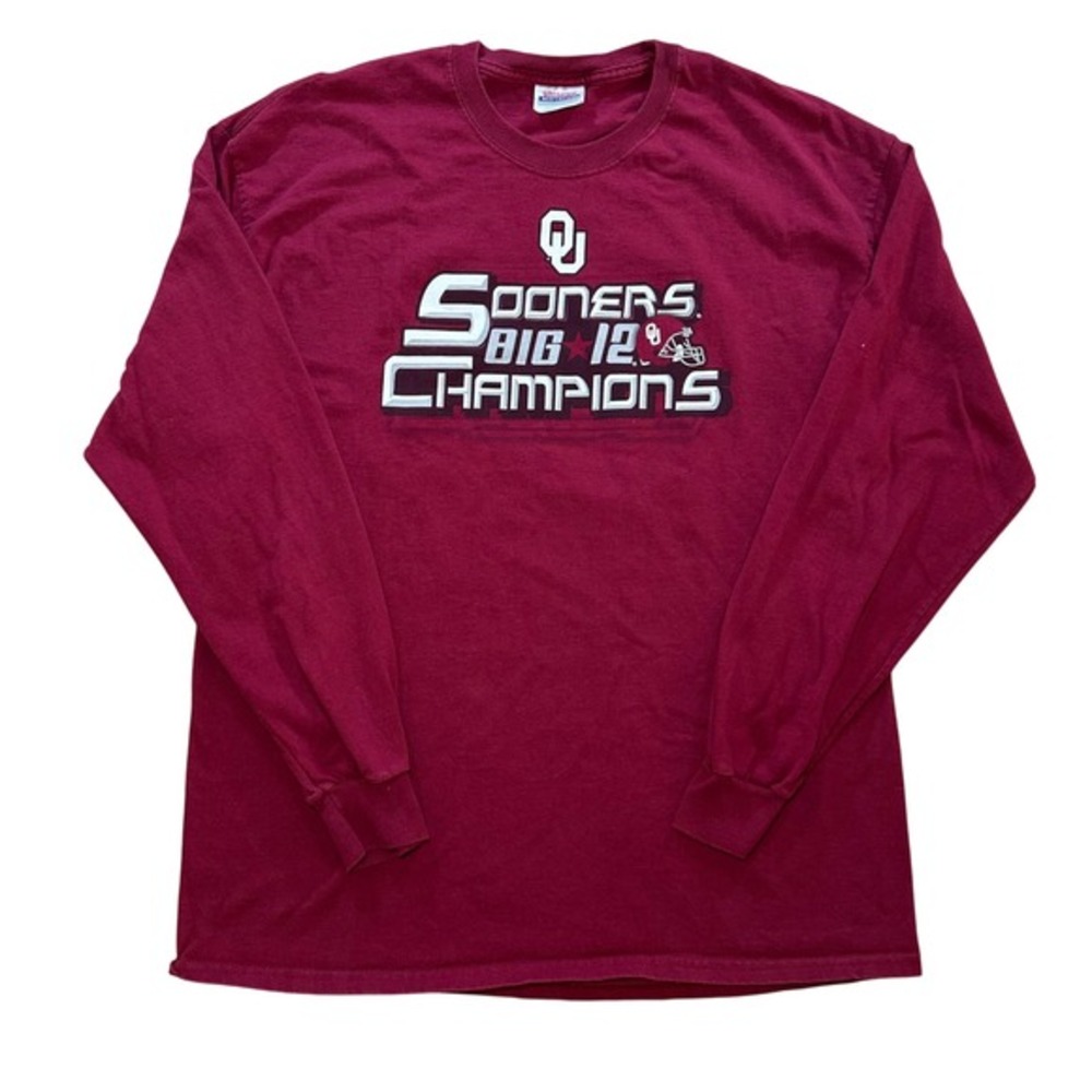 Vintage Oklahoma Sooners Big 12 Champions Long Sleeve OU Shirt Hanes XL 2007‎